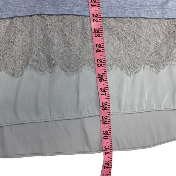 LOGO by Lori Goldstein Tiered Tunic‎ Top Women Size M Blue Lagenlook Grandmacore - Picture 8 of 8